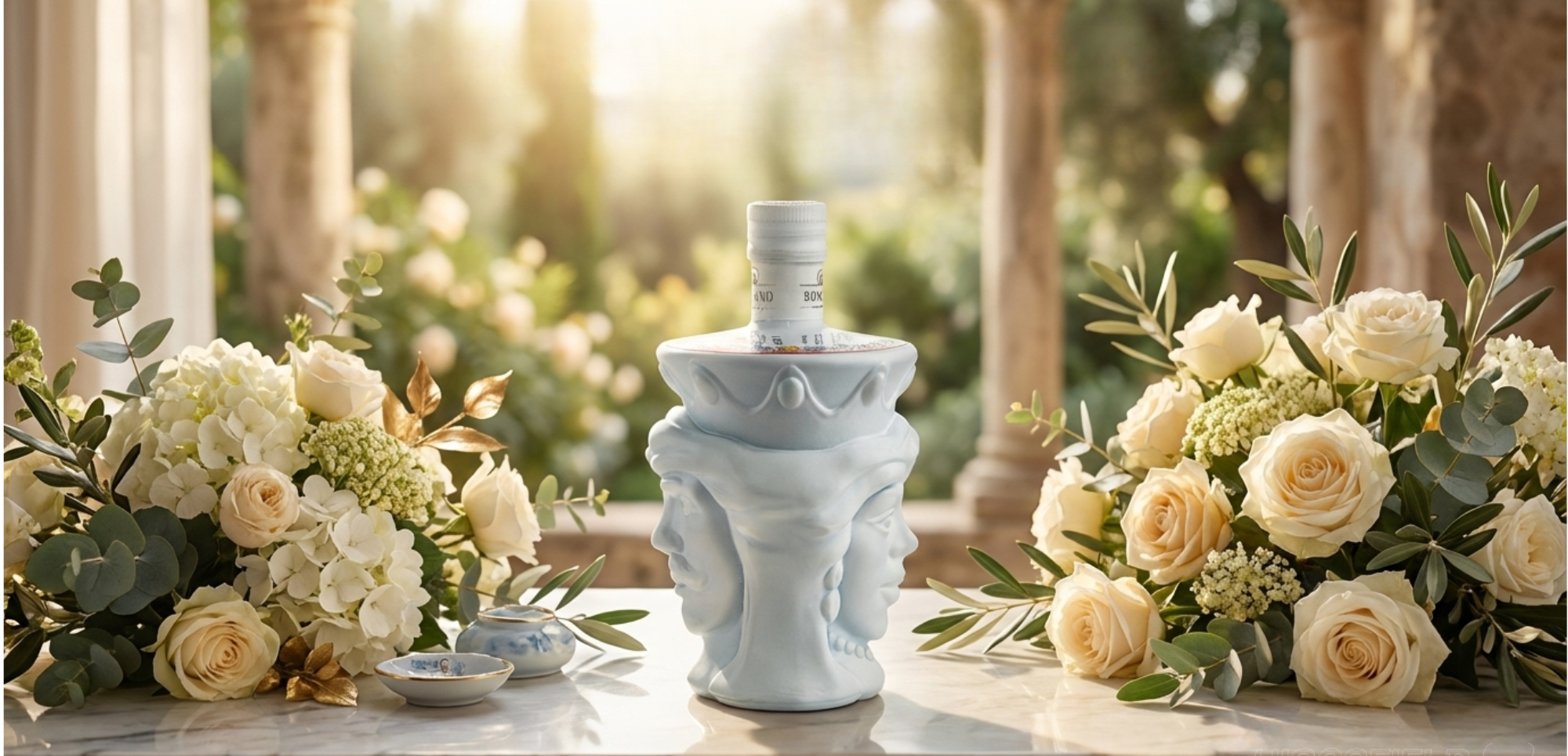Testa di moro olio romano tra due mazzi di fori nuziali